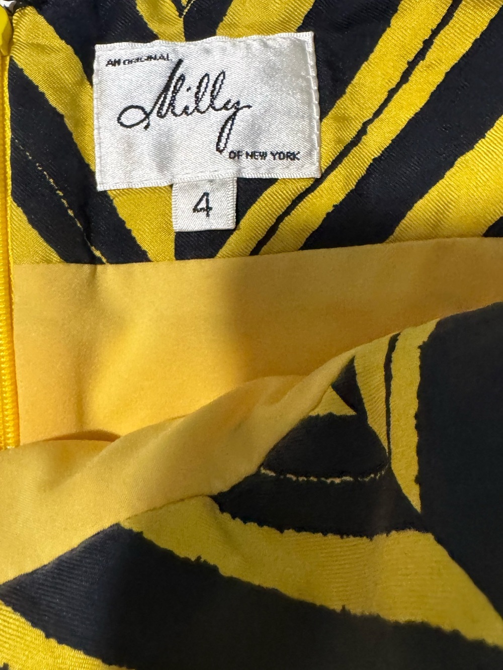 Milly of New York Linen Blend Pencil Skirt Size 4 Yellow Italian Fabric - Picture 2 of 8